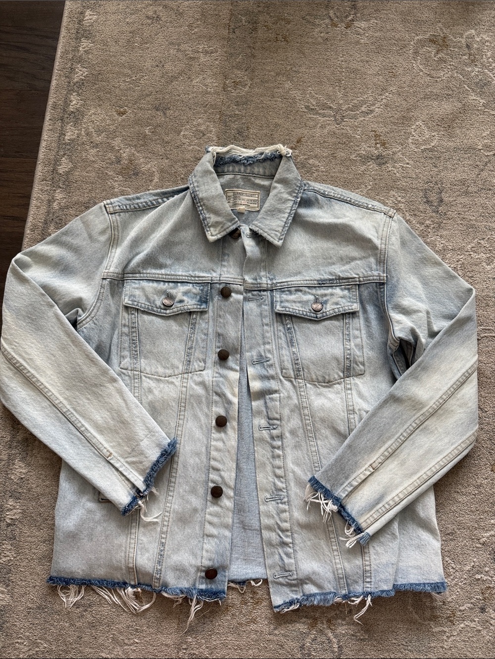 Current/Elliott Light Blue Distressed Denim Jacket